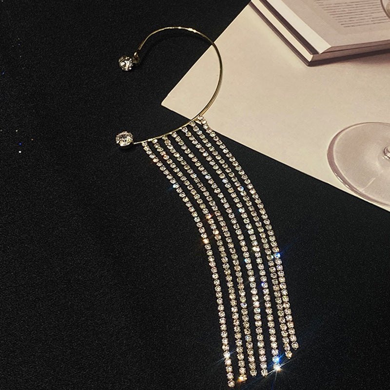 Premium Long Crystal Tassel Ear Hook