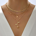 Golden Layered Floral Charm Necklace