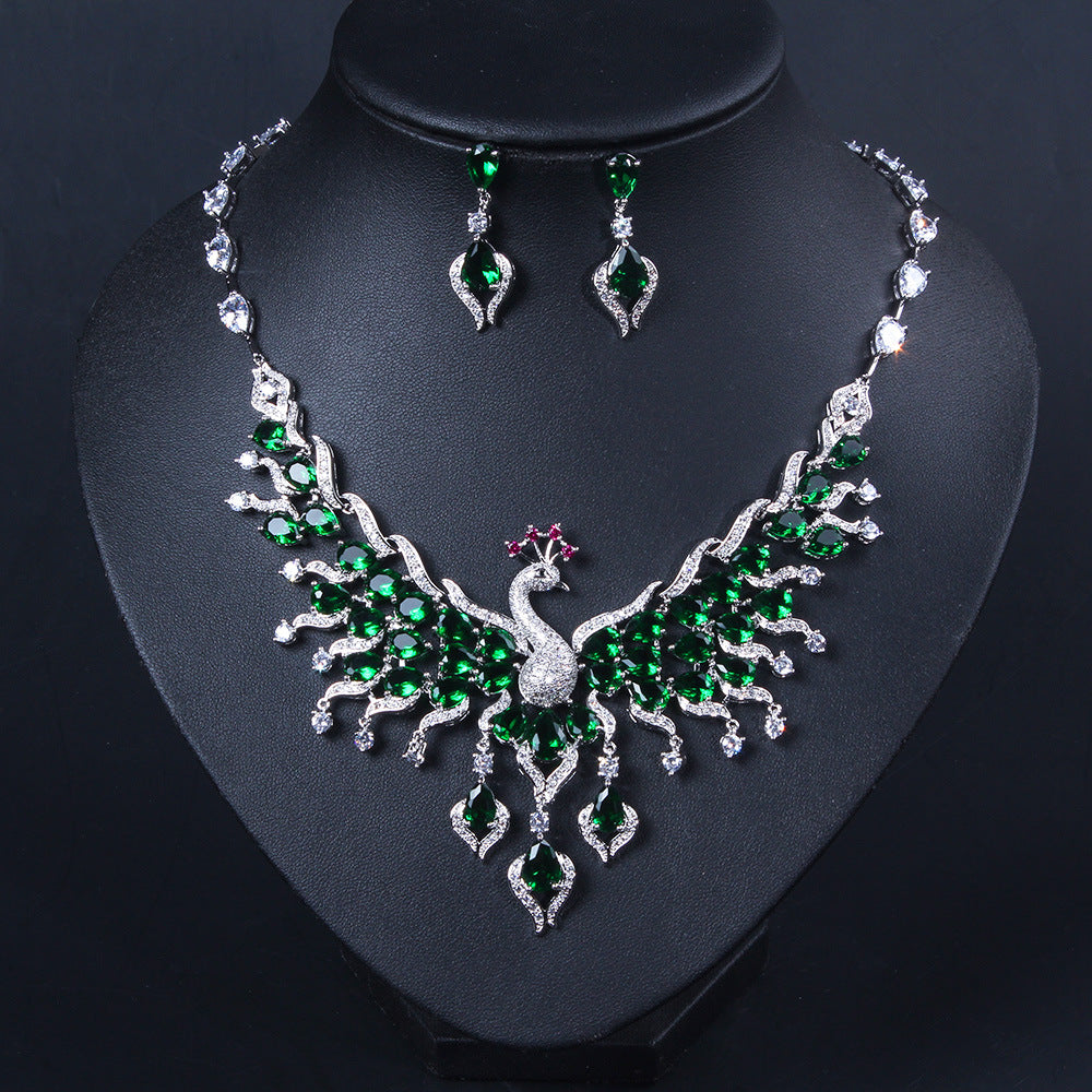Royal Peacock Multicolor Crystal Jewelry Set