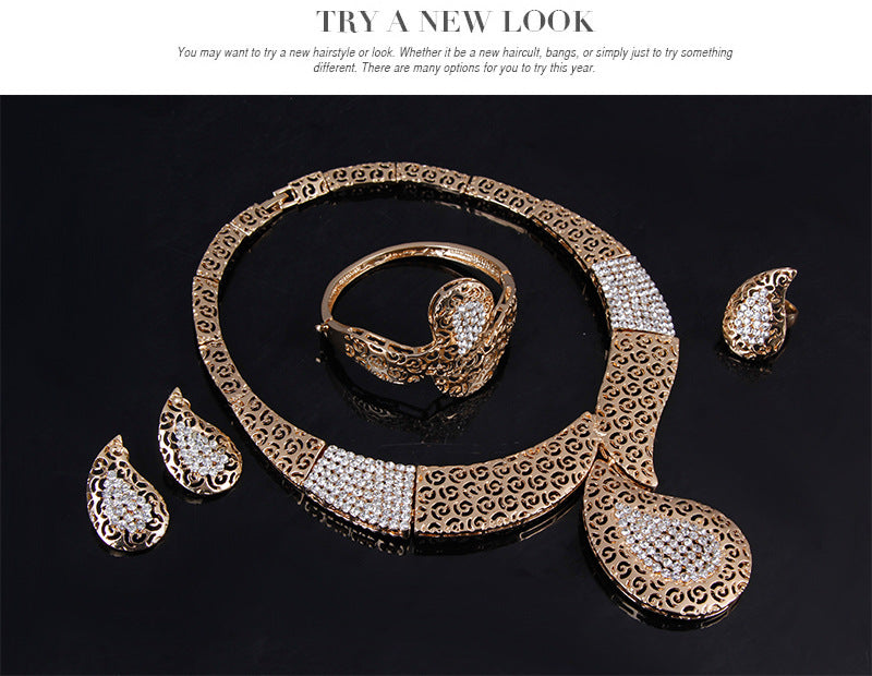 Luxury Gold Statement Jewelry Set