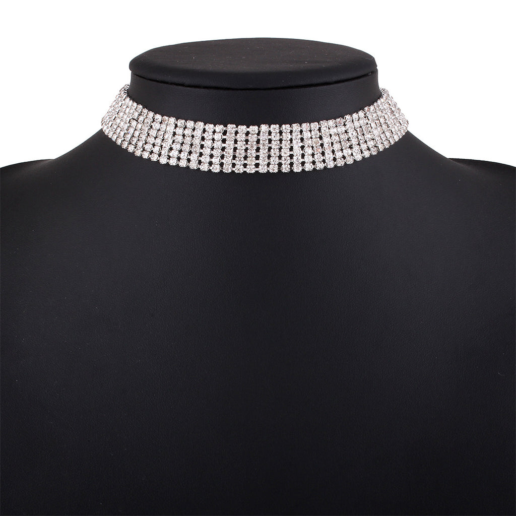 Luxury Geometric Diamond Choker Necklace