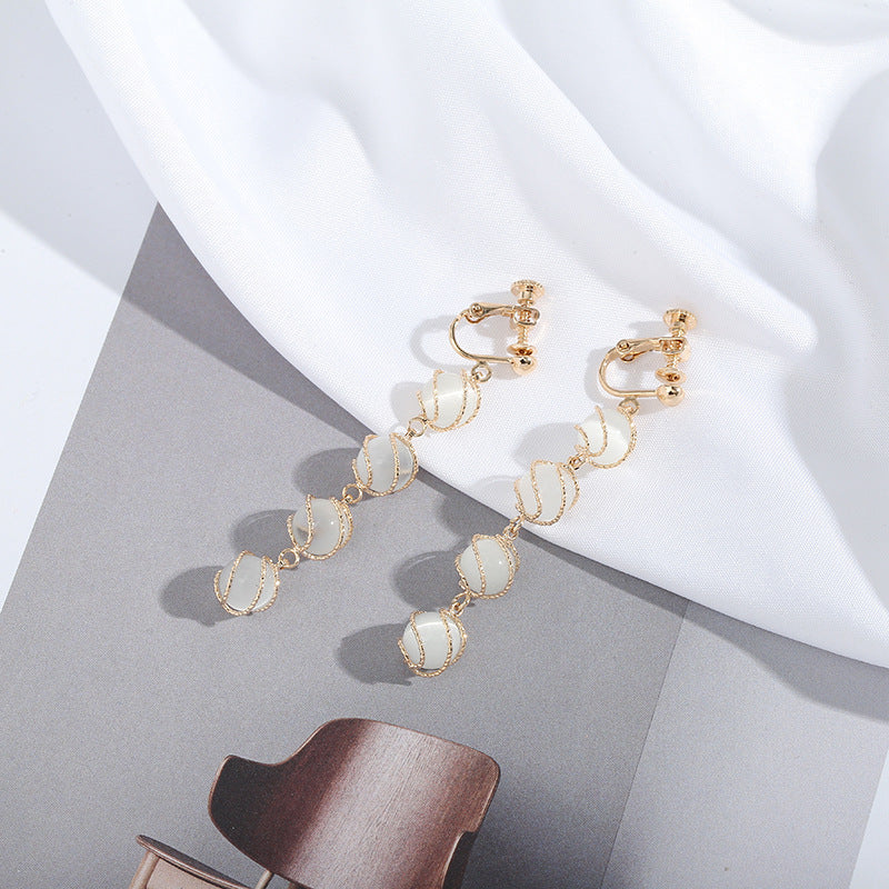 Irregular Resin Zircon Earrings