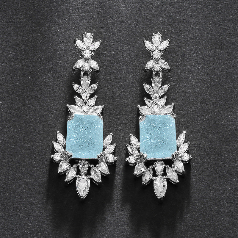 Water Drop Zircon Stud Earrings