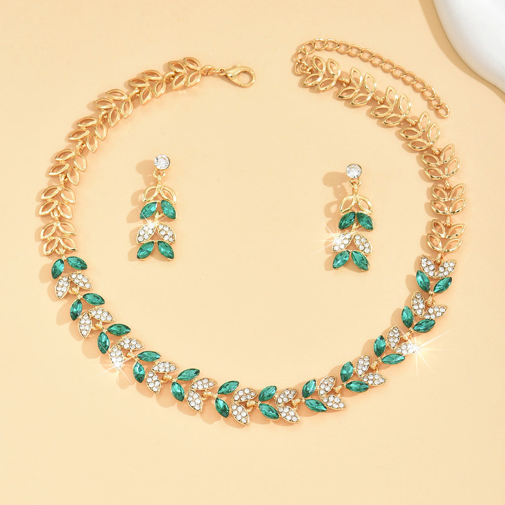 Emerald Leaf Luxury Jewelry Set