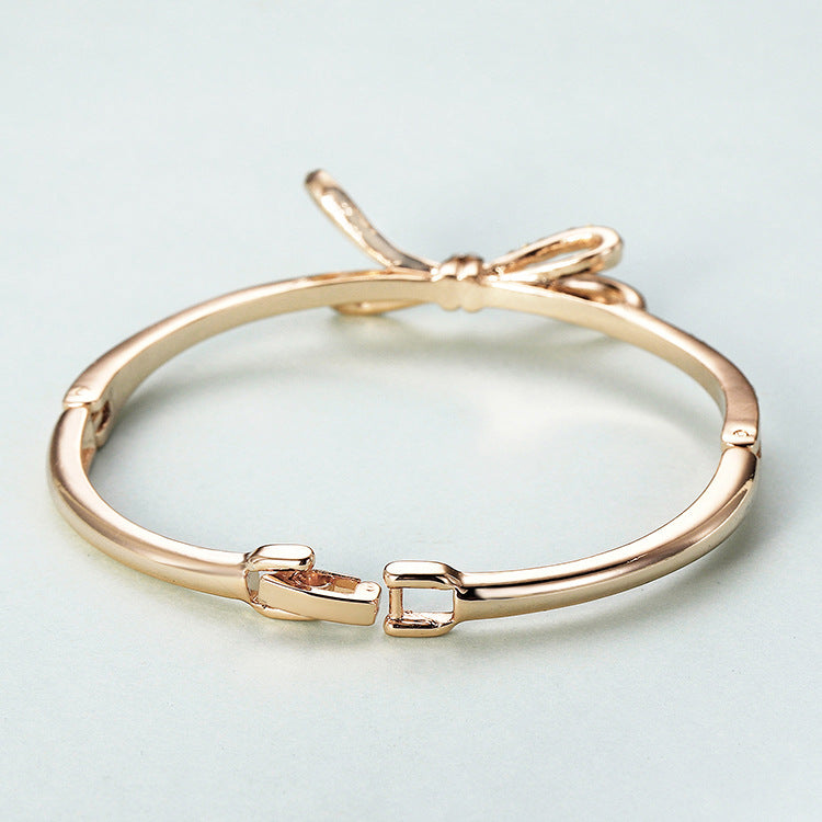 Premium Rose Gold Crystal Bow Bracelet