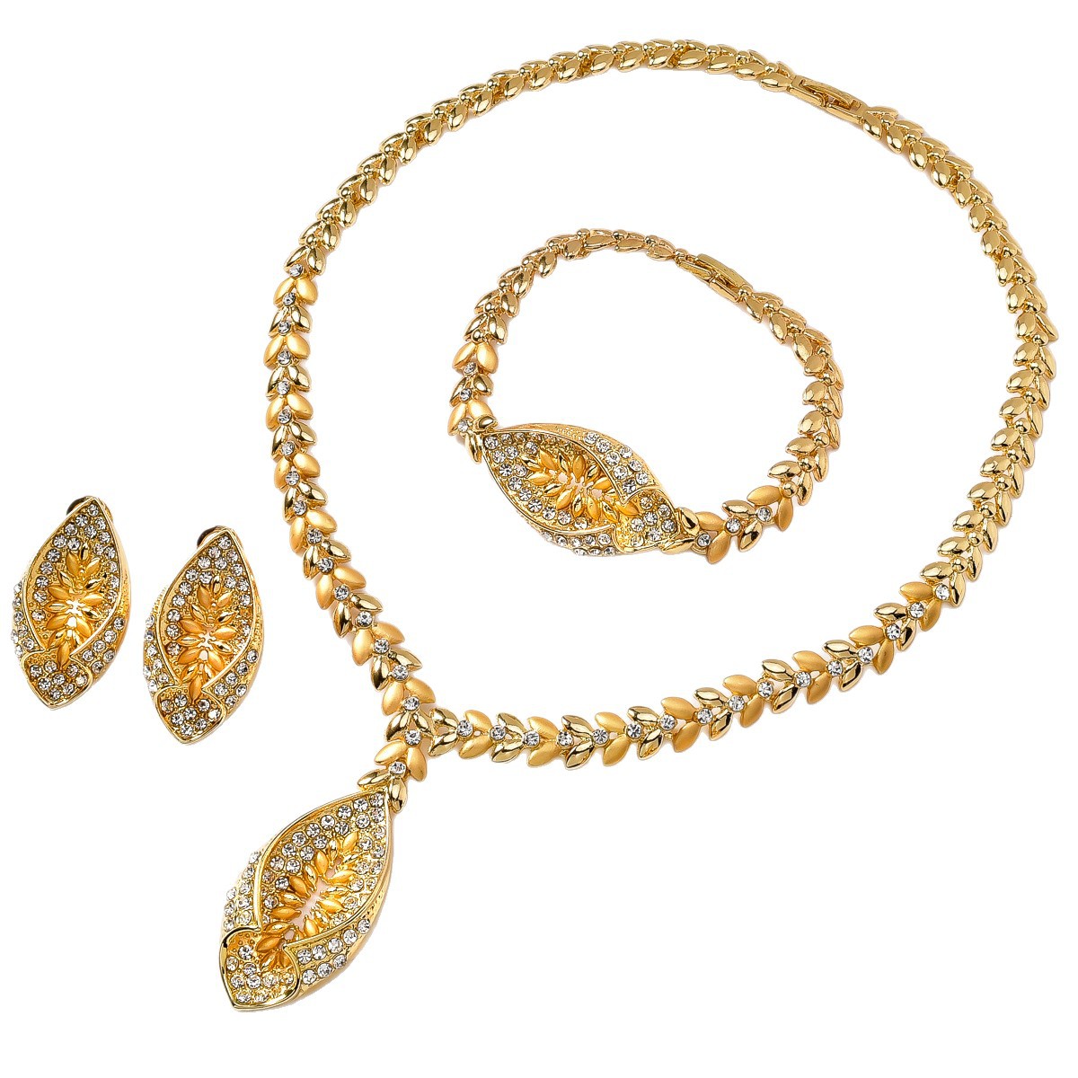 Royal Gold Floral Jewelry Set