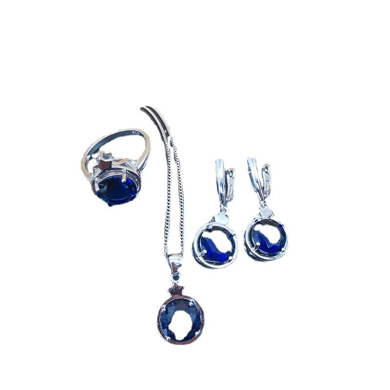 Emerald Crystal Luxury Jewelry Set – 4PCS Platinum Collection