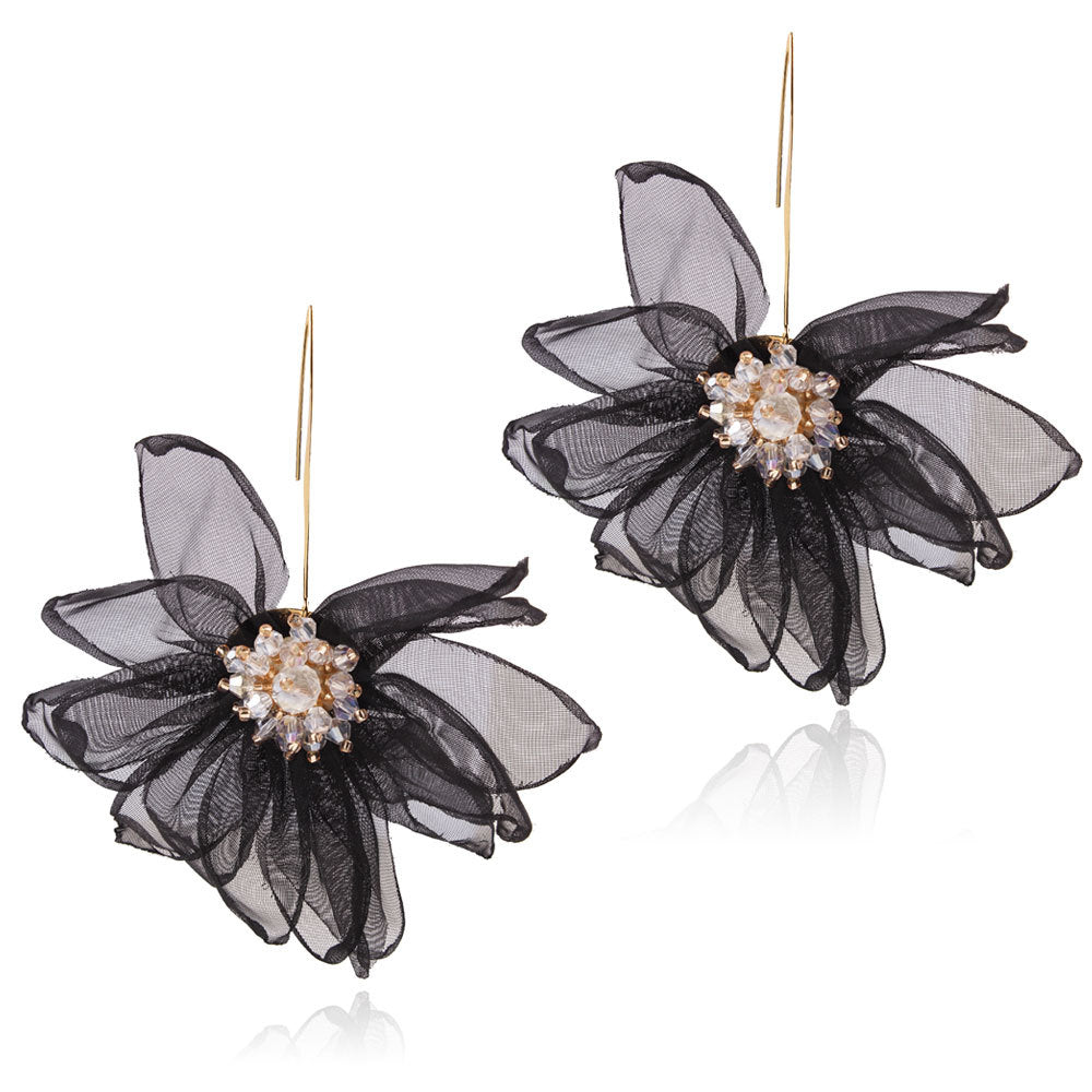 Elegant White Floral Earrings