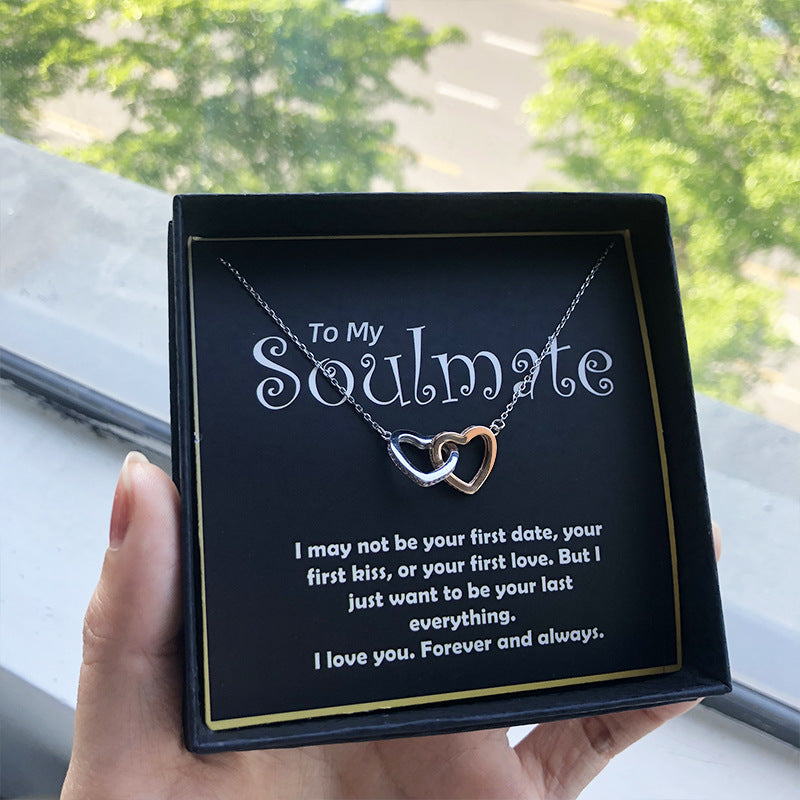 Soulmate Double Heart Silver Necklace