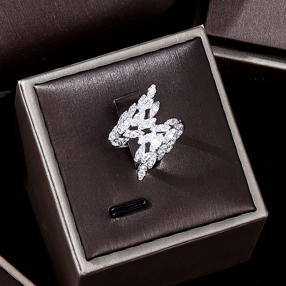 Luxury Diamond-Style Floral Bridal Jewelry Set