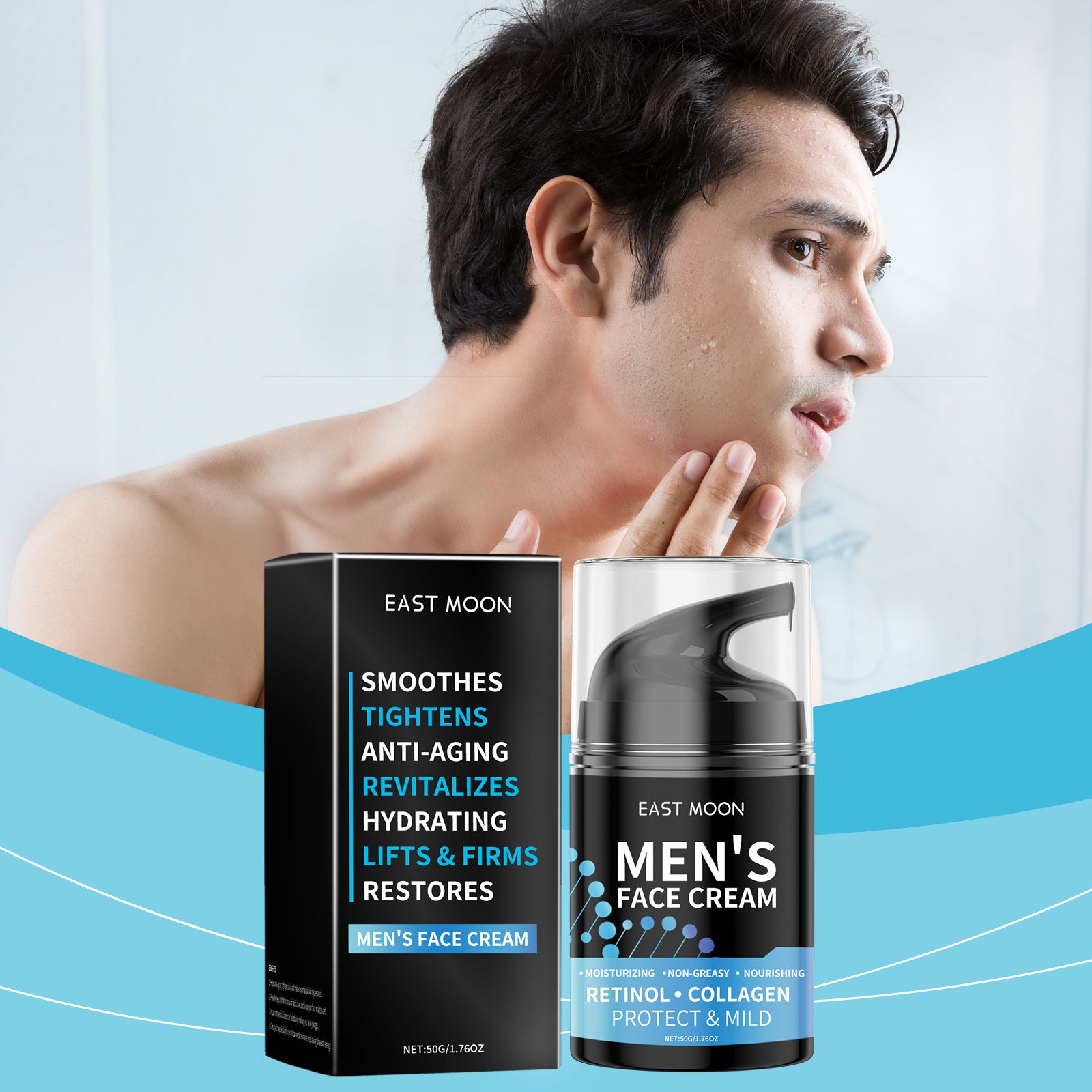 EAST MOON - Men’s Hydrating & Firm Look Face Cream (50g)