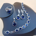 Emerald Crystal Luxury Jewelry Set – 4PCS Platinum Collection