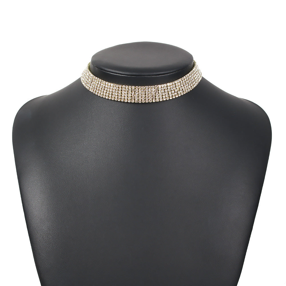 Luxury Geometric Diamond Choker Necklace