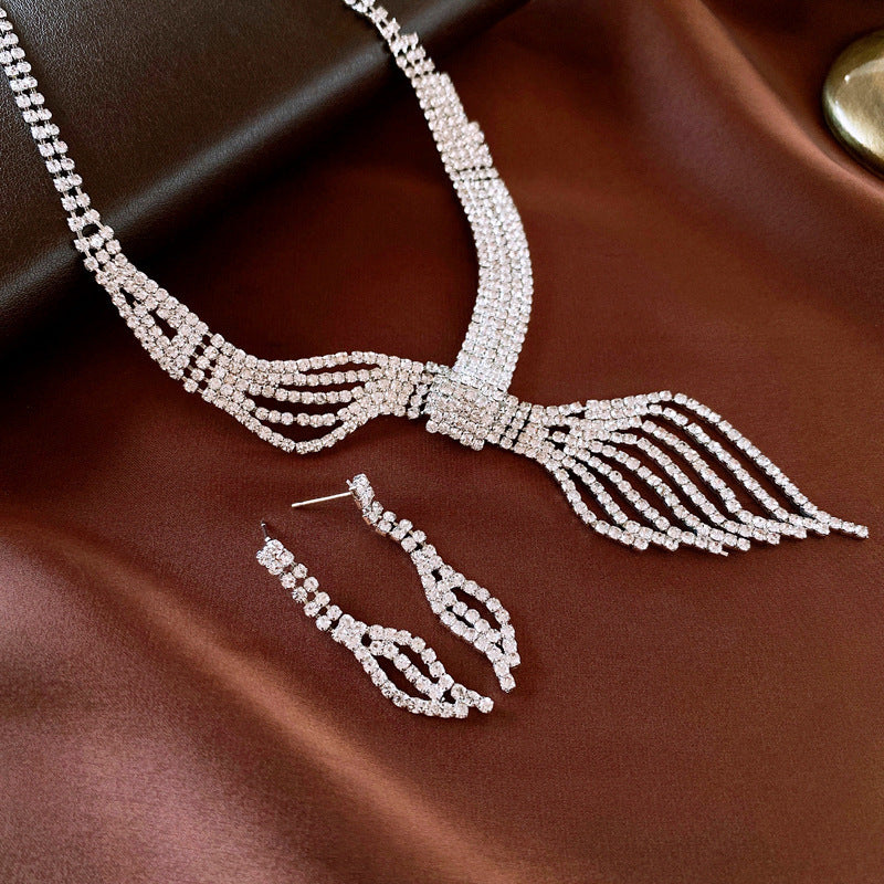 Luxury Rhinestone Clavicle Jewelry Set