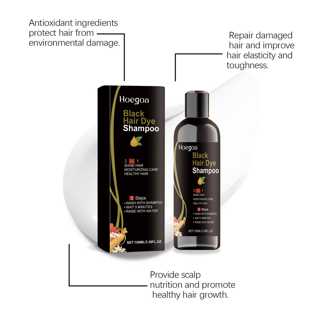 HOEGOA- Herbal Black Hair Dye Shampoo