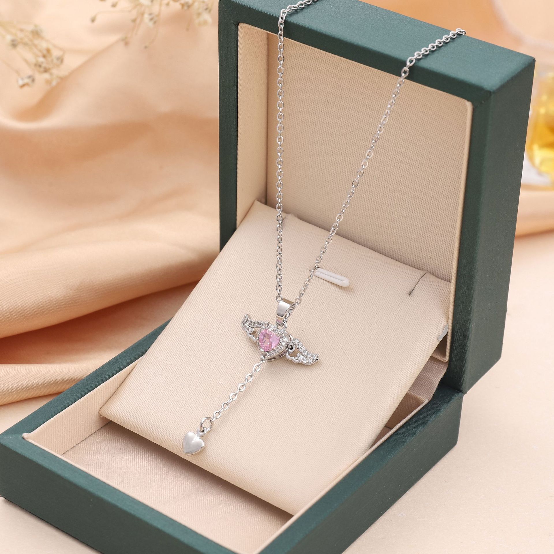 Cupid Angel Heart Necklace