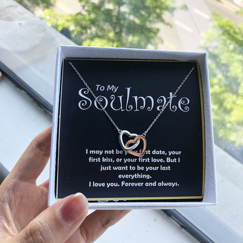 Soulmate Double Heart Silver Necklace