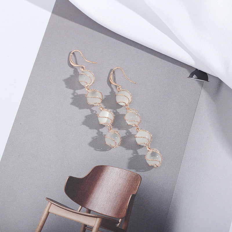 Irregular Resin Zircon Earrings