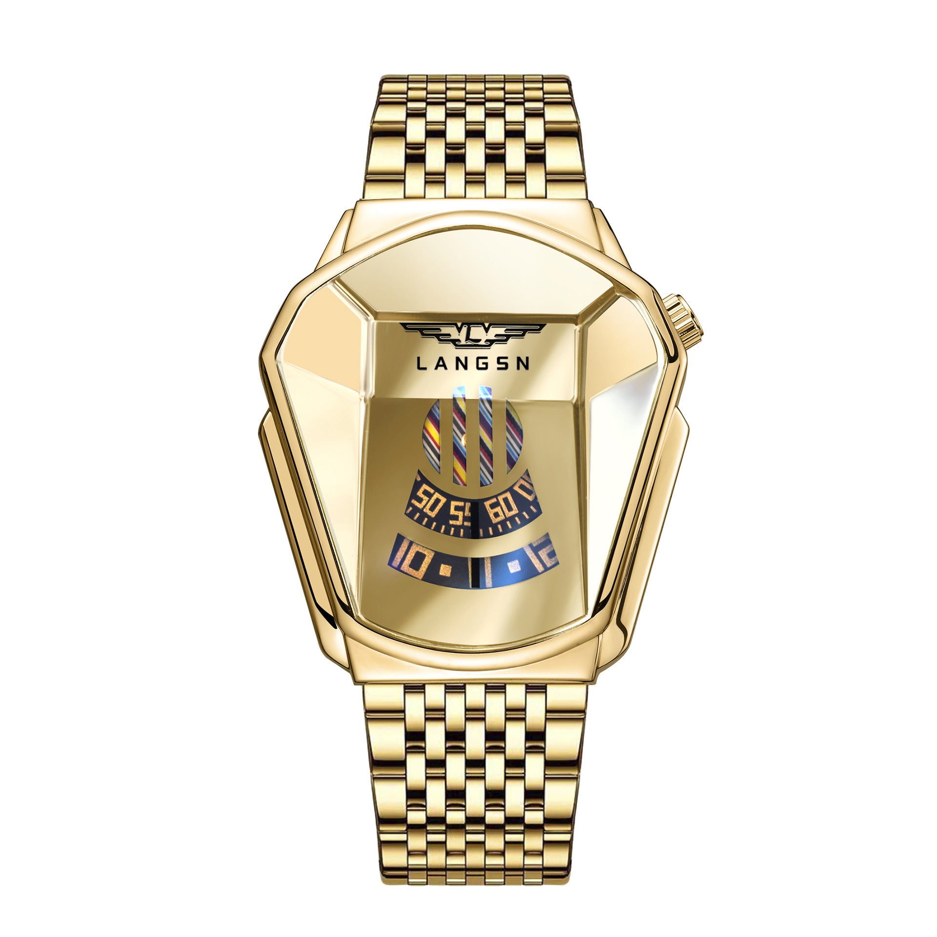 LANGSN™ Futuristic Crystal Dial Premium Quartz Watch