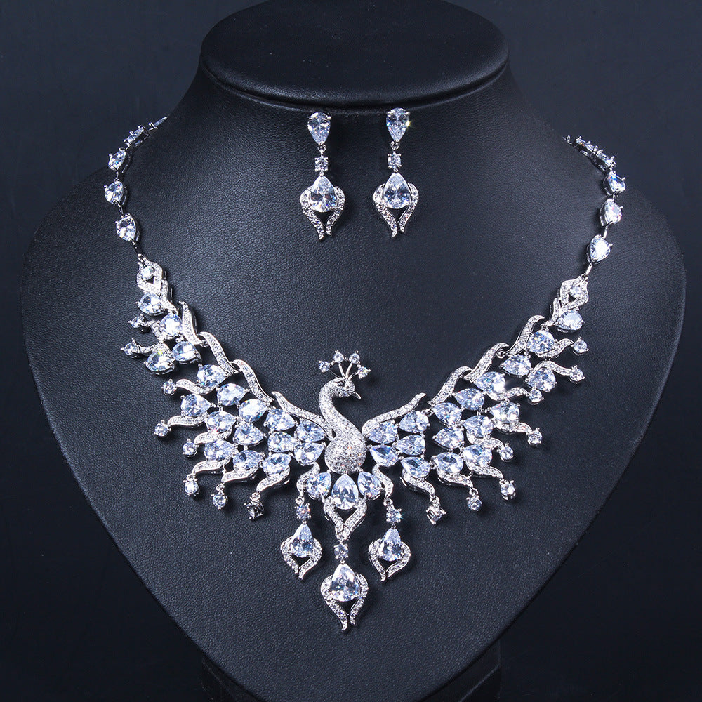 Royal Peacock Multicolor Crystal Jewelry Set