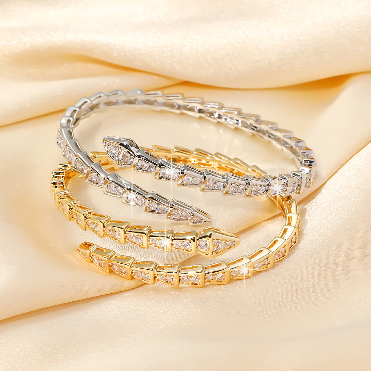Serpent Zircon Luxe Bracelet – Power Meets Seductive Elegance