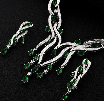 Emerald Crystal Luxury Jewelry Set
