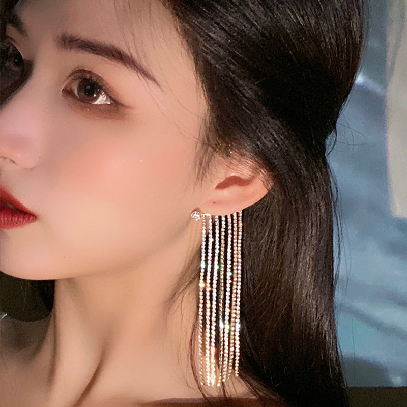 Premium Long Crystal Tassel Ear Hook