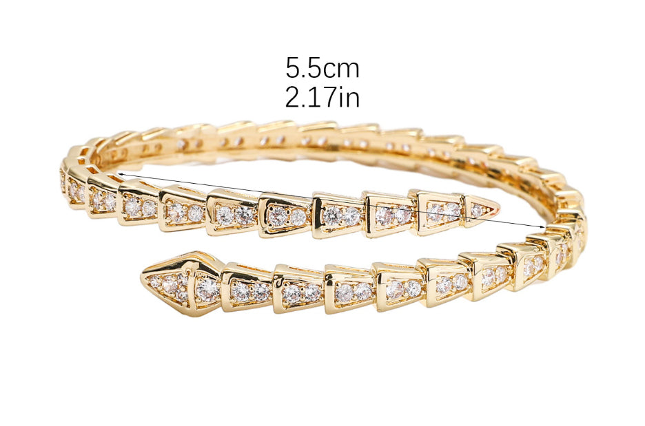 Serpent Zircon Luxe Bracelet – Power Meets Seductive Elegance